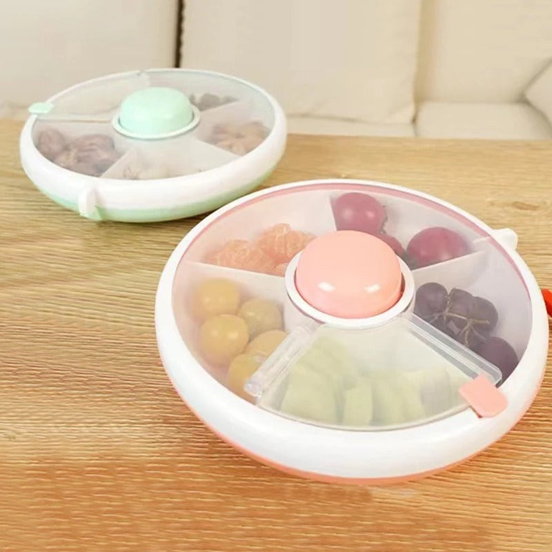Children's Snacks With Lid Can Be Carried At Home Rotating Fruit Plate