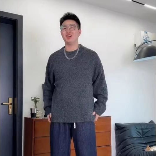 Men's Round Neck Long Sleeve Sweater