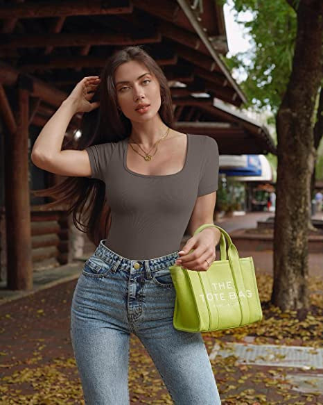 Sunken Stripe Square Collar Short Sleeve Tight Jumpsuit