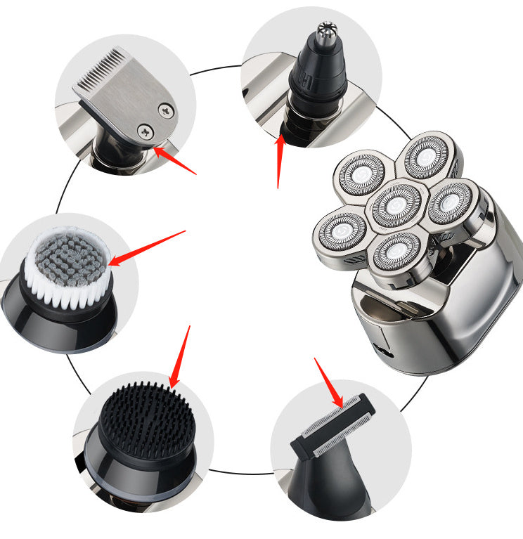 Digital Six-bit Electric Shaver Head Hair Clipper