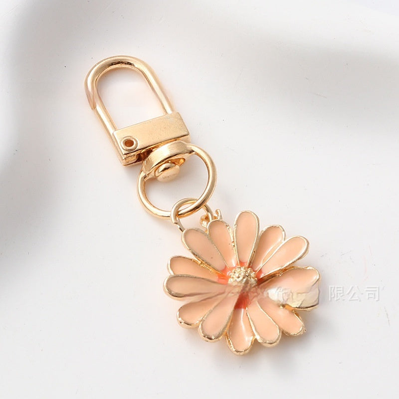 Cute Handmade Oil-spot Glaze Flowers Keychain