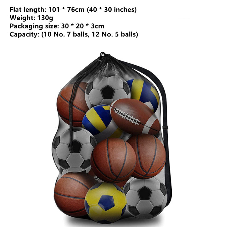 Heavy Mesh Basketball Football Volleyball Rugby Ball Net Pocket Ball Bag Buggy Bag