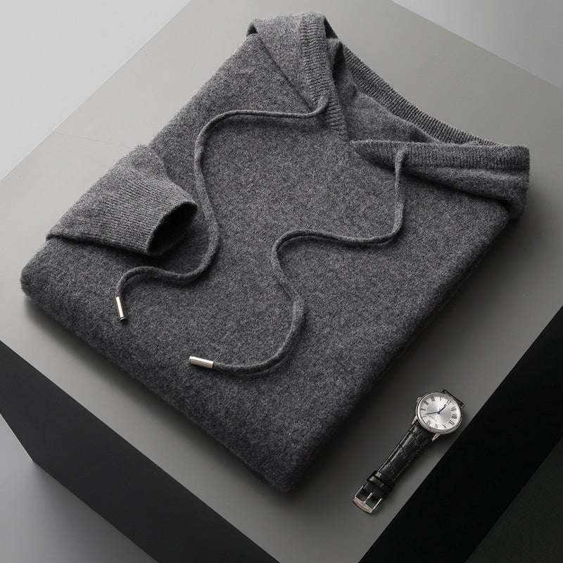 Men's Hooded Loose Knitted Sweater