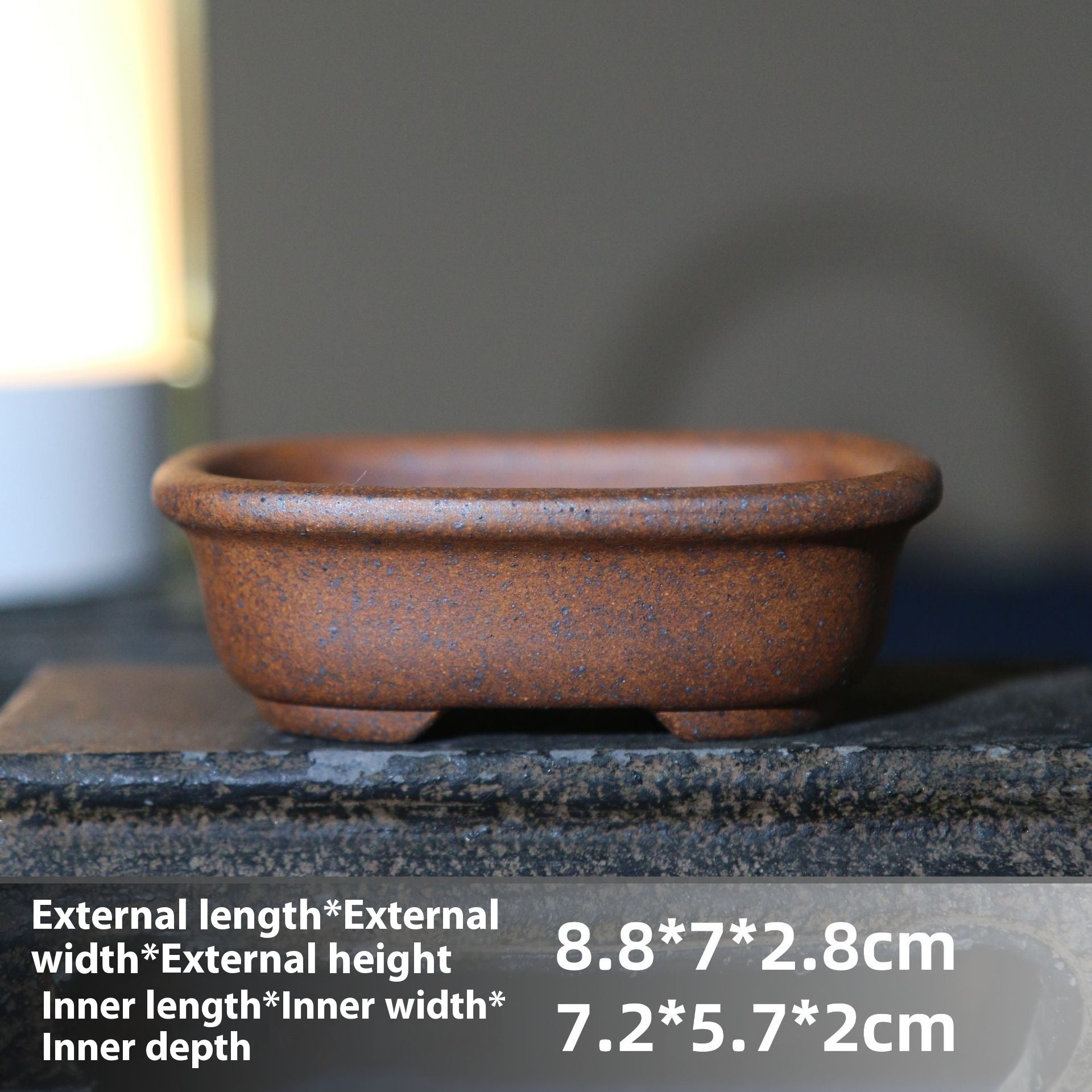 Purple Sand Flower Pot Handmade Miniature Desktop Pot