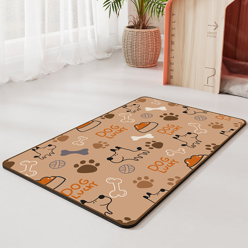 Pet Diatom Ooze Floor Mat Dogs And Cats Eating Mat Spill-proof Waterproof Quick-drying Placemat