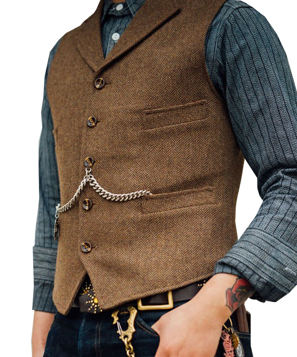 New Men's Groom Slim Casual Suit Vest