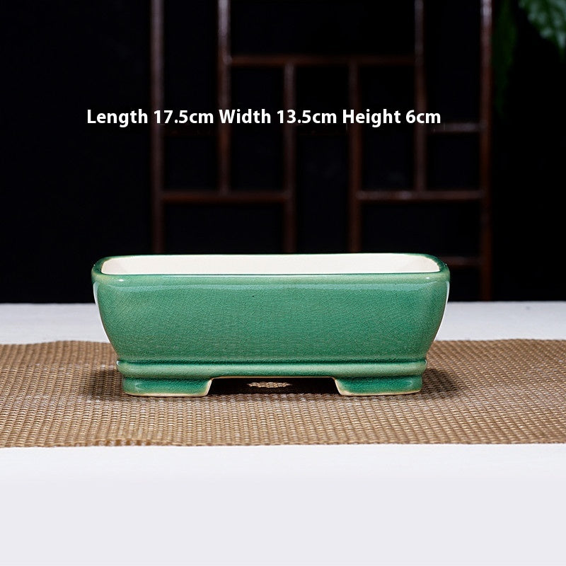 Purple Sand Flowerpot Ceramic Rectangular Bonsai