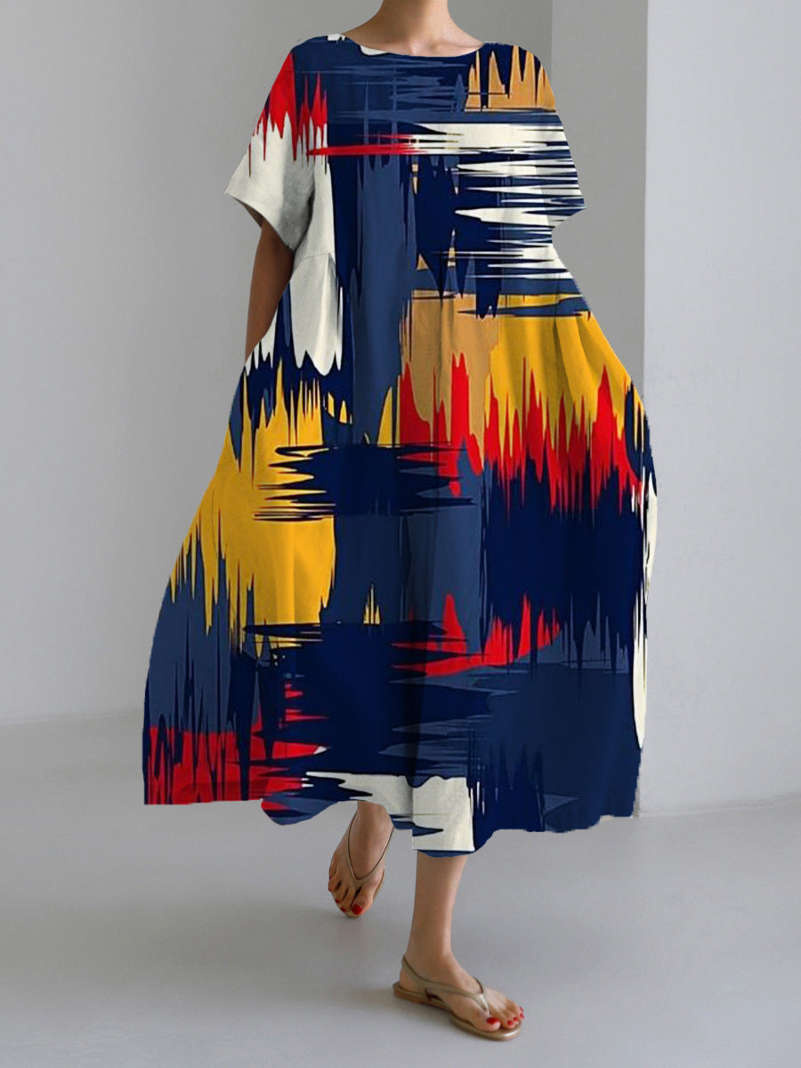 3D Printing Crafts Short Sleeve Women's Dress