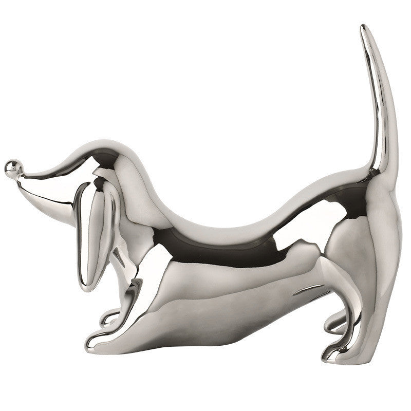 Light Luxury Creative Doberman Decoration Ceramic Plating