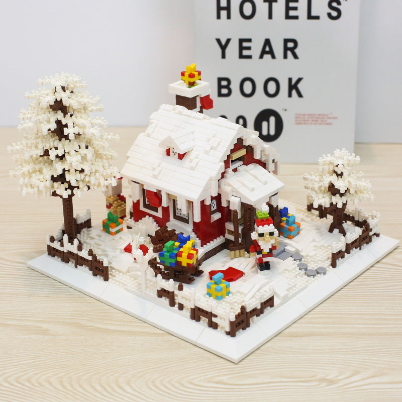 Christmas Gift Tree House Castle Assembly Small Particle Building Toys