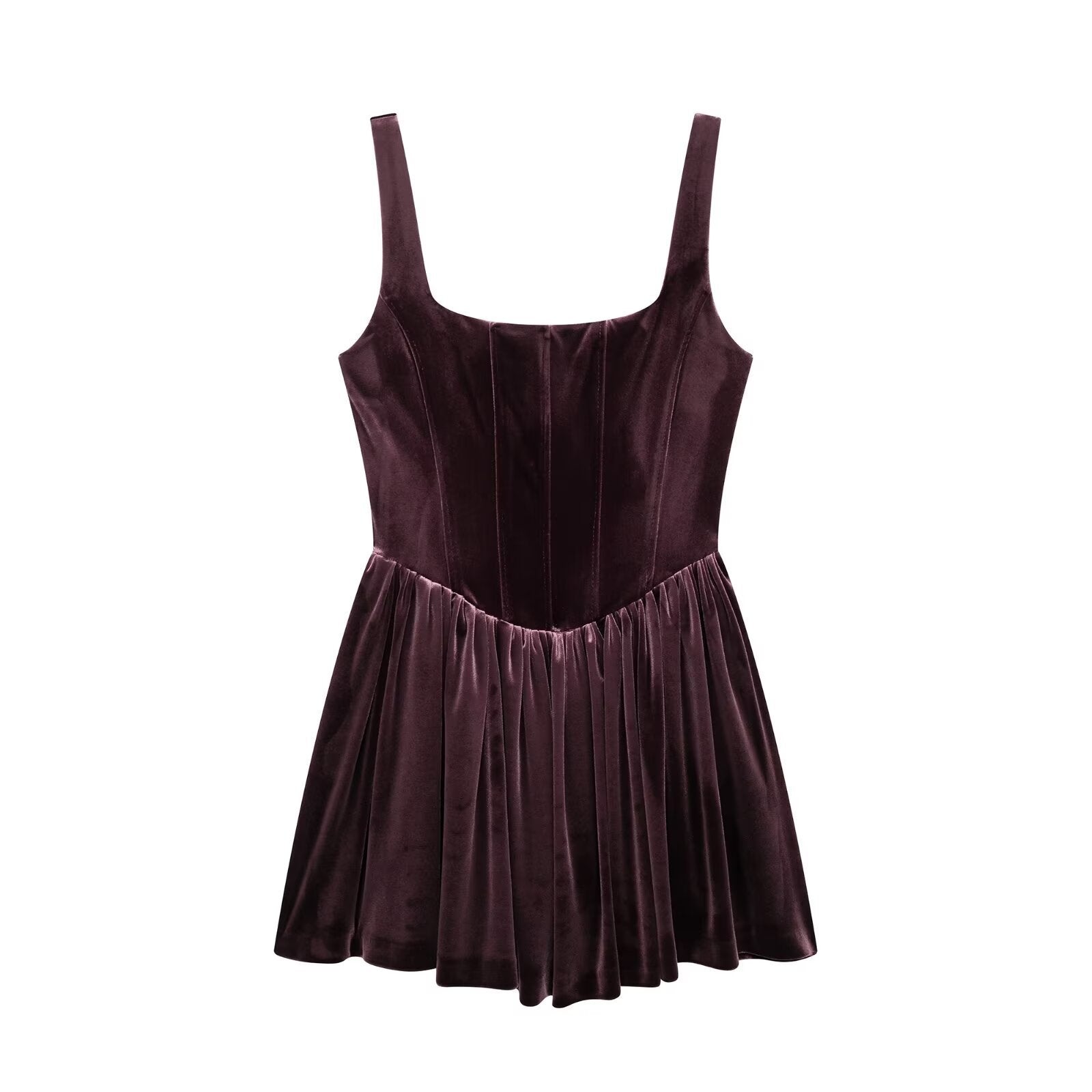 Fashion Solid Color Sleeveless Waist Trimming Spaghetti Straps Jumpsuit Skirt