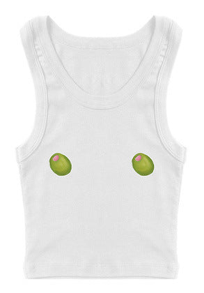 Cherry Print Girl Baby T-shirt Street Sleeveless