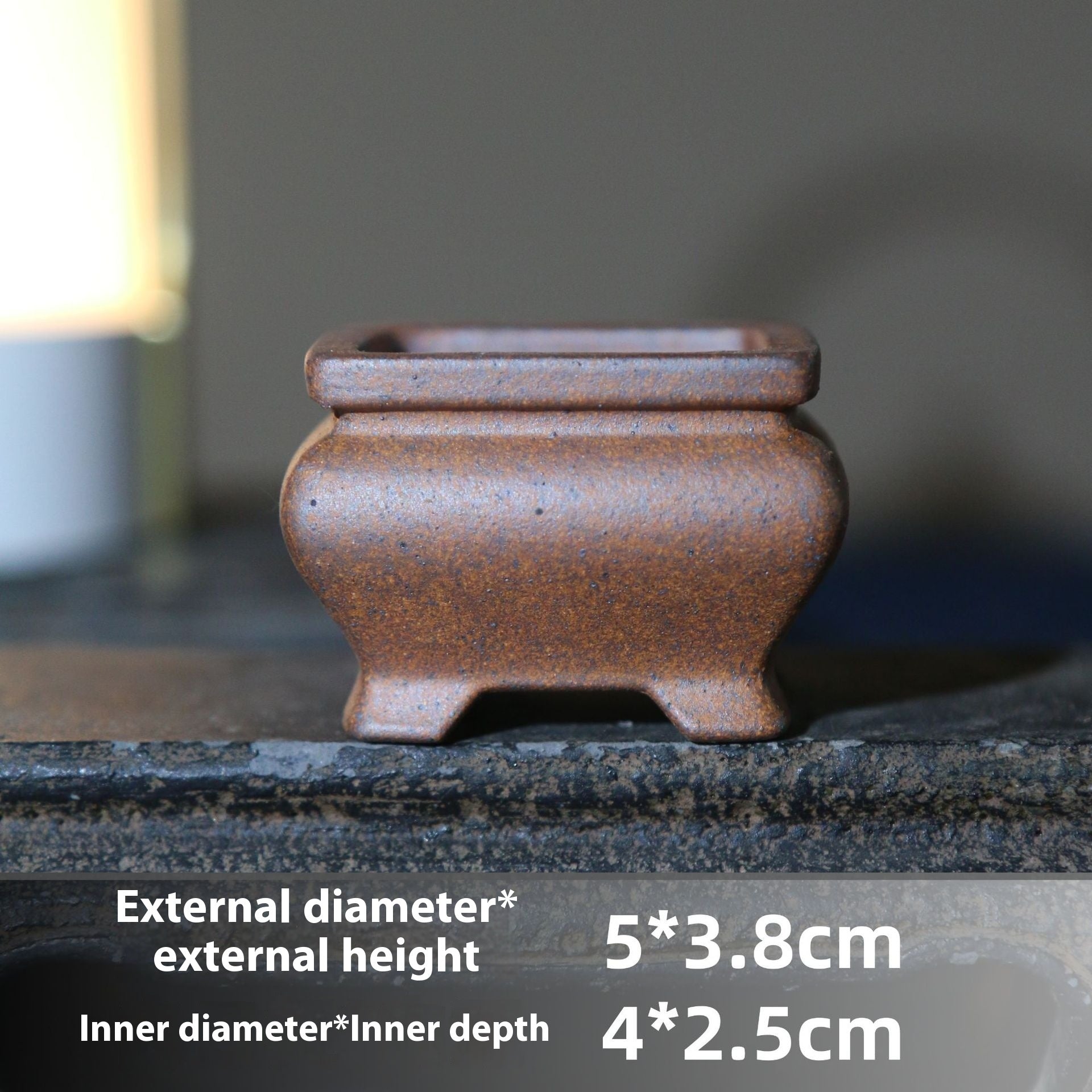 Purple Sand Flower Pot Handmade Miniature Desktop Pot