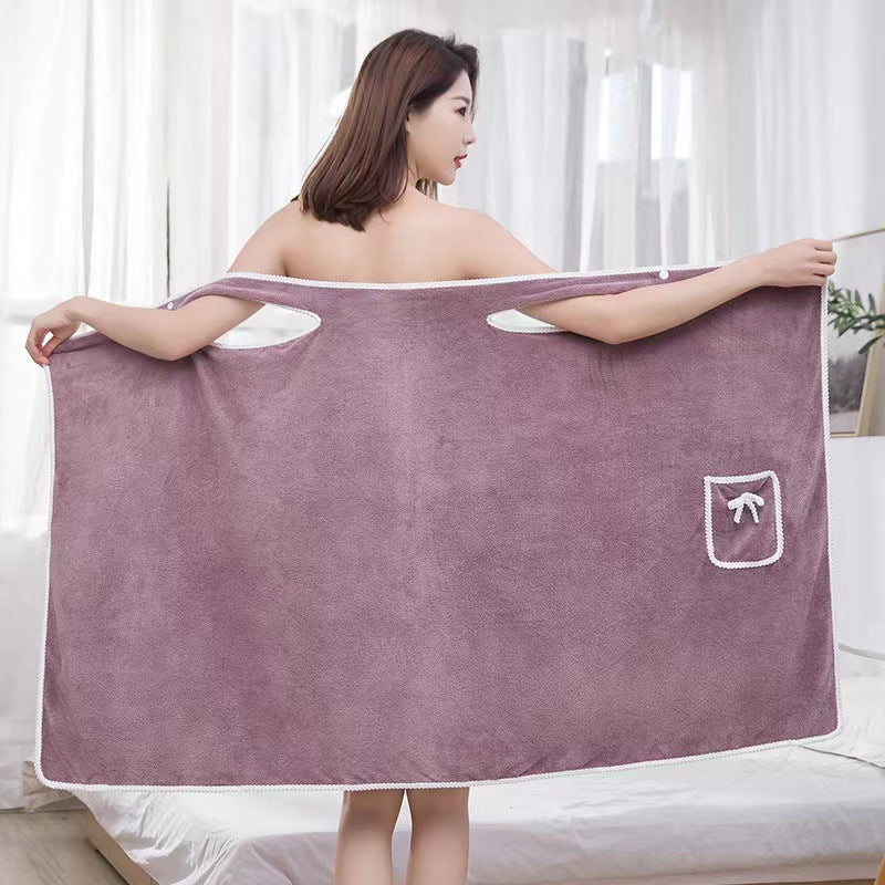 Coral Fleece Bath Skirt Pure Cotton Soft Water-absorbing Thickened Covered Bathrobe Chest-wrapped