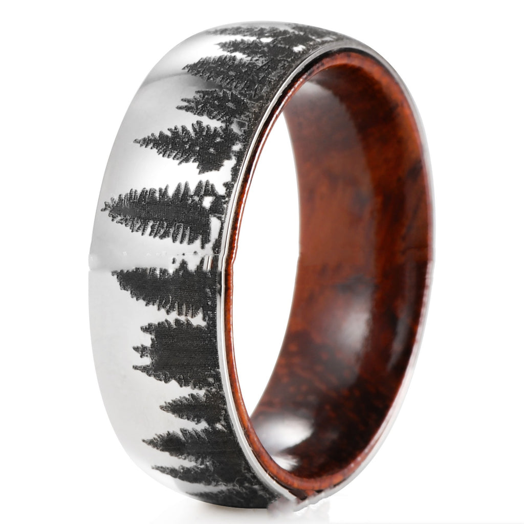 Outdoor Pattern Minimalist Titanium Ring