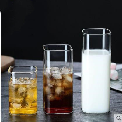 Household Heat-resistant Square Glass Tea Cup