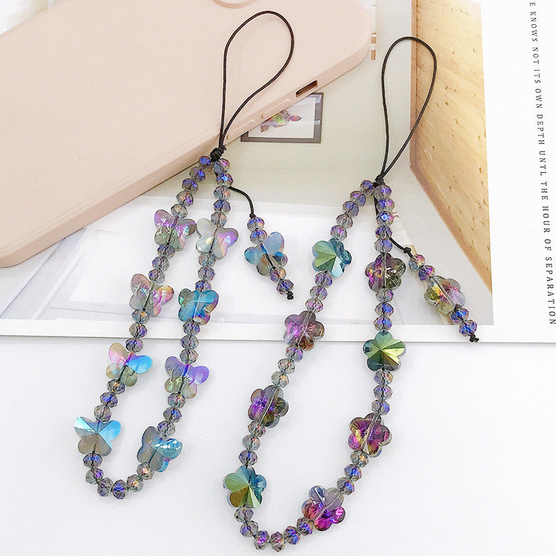 DIY Beaded Stone Gem Butterfly Mobile Phone Chain