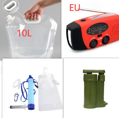Solar energy hand-held emergency radio flashlight