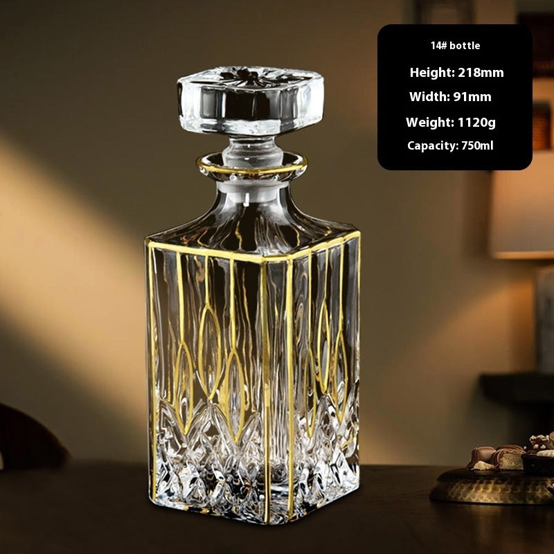 Hand-painted Gold Glass Wine Bottle Internet Celebrity Home High-end Wine