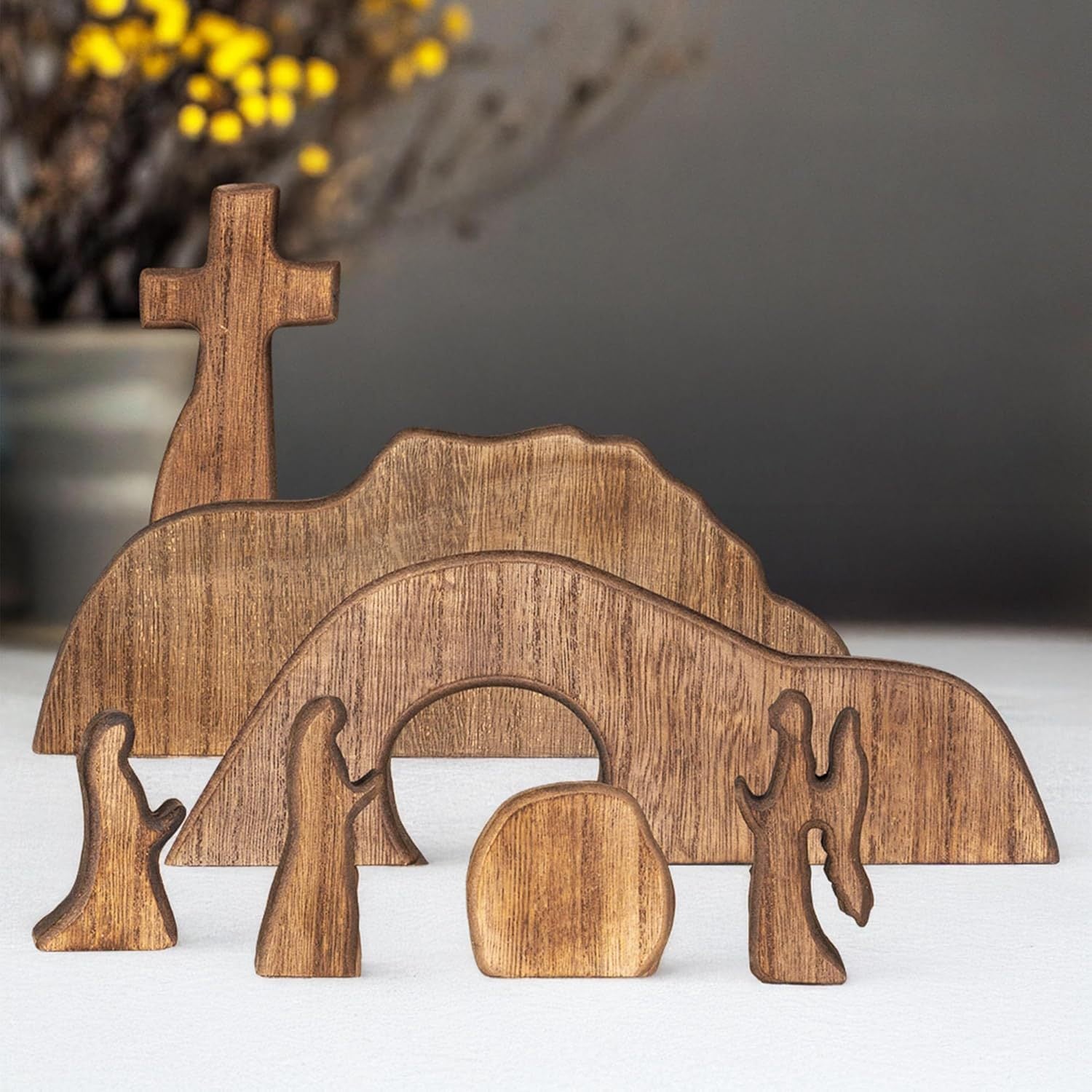 Cross Easter Site Wooden Decorative Desktop Ornaments