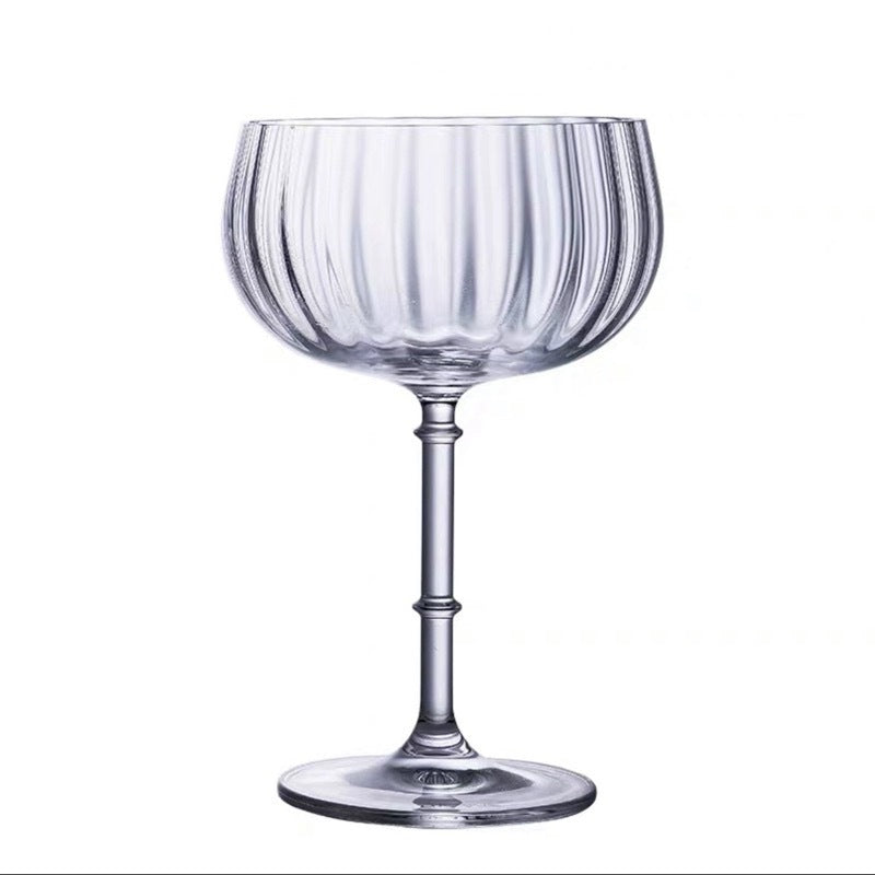 Cocktail Glass Special Drink Cup Wide Mouth Dessert High Tube Cup Wave Pattern