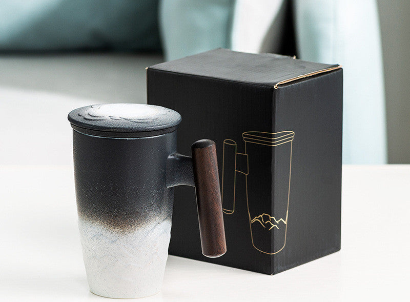 Filter Tea Cup with Lid Office Tea Cup