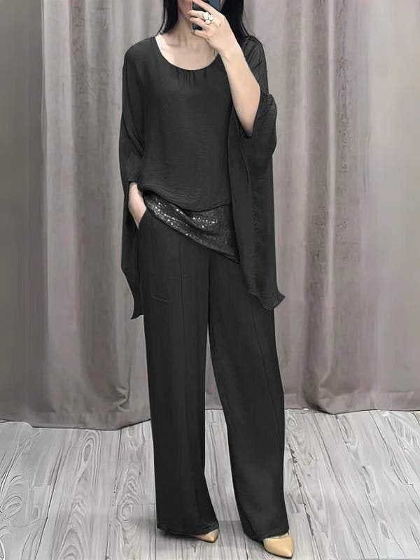 Shoulder Short-sleeved Trousers Casual Suit