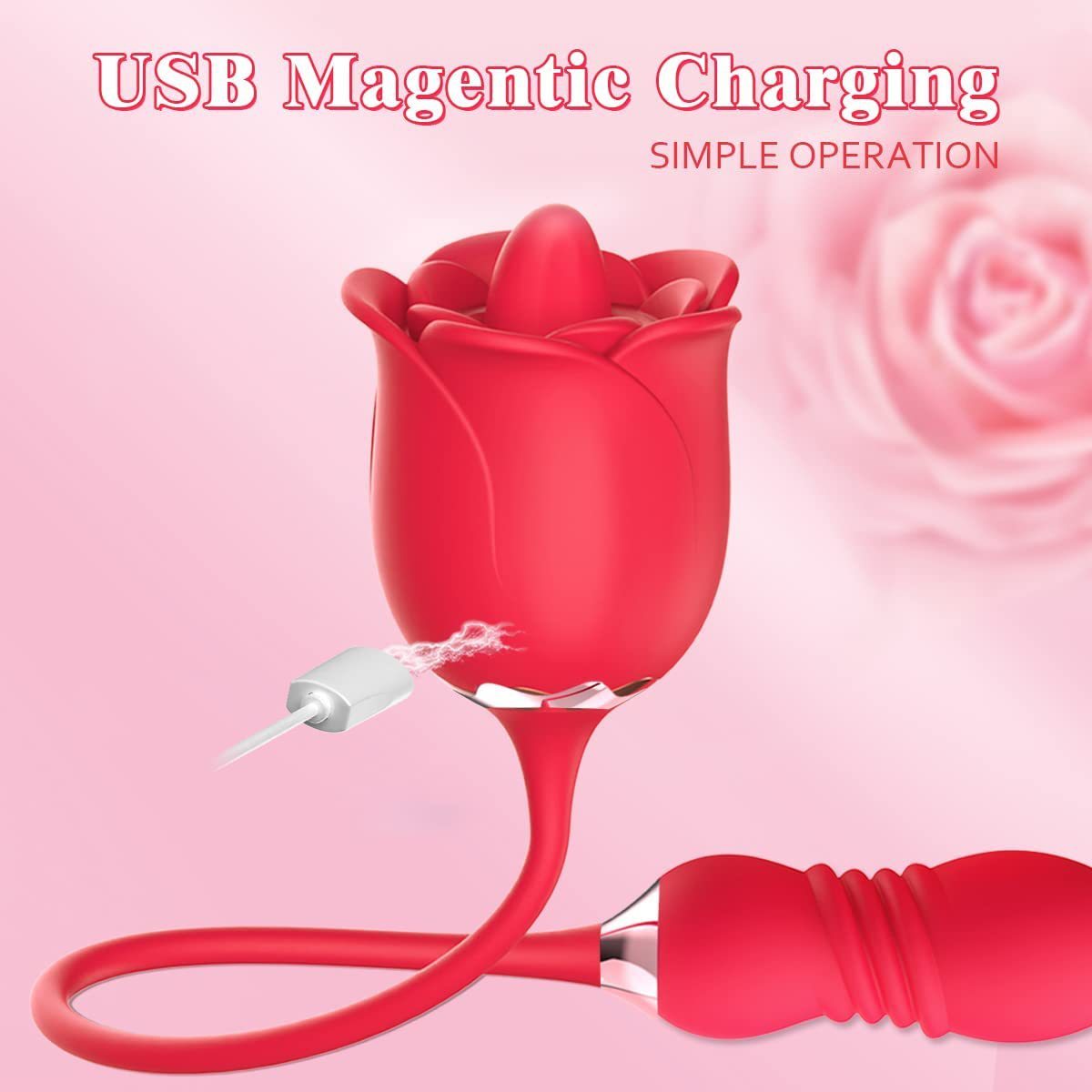 Women's Telescopic Massage Vibrator Rose