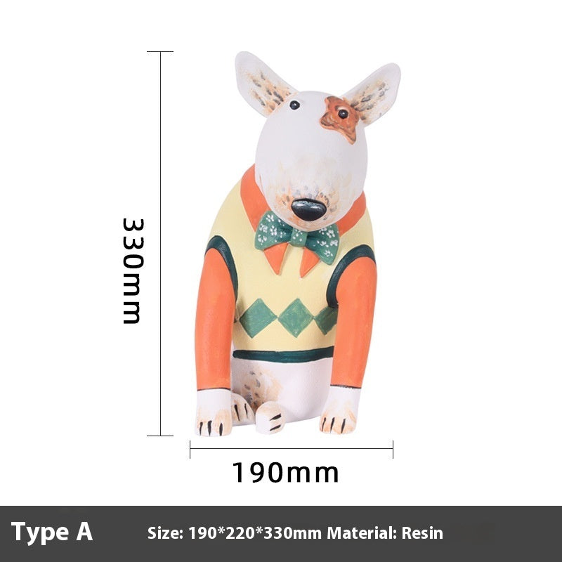 Modern Minimalist Creative Animal Cartoon Dog Decoration Art Sculpture Doll Model Room Children's Room Soft Decoration