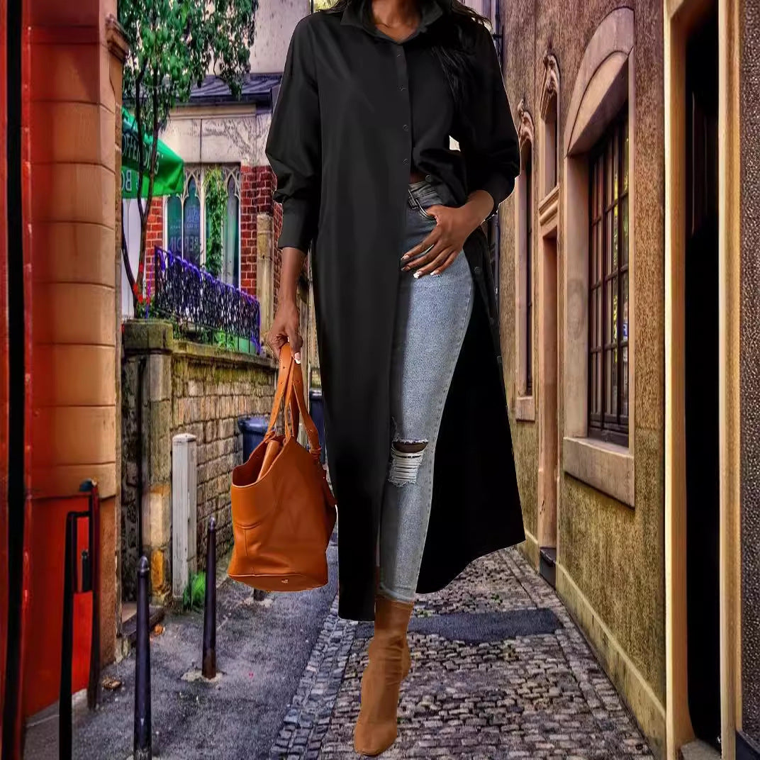 Casual Loose Women's Wear Solid Color Long Dress