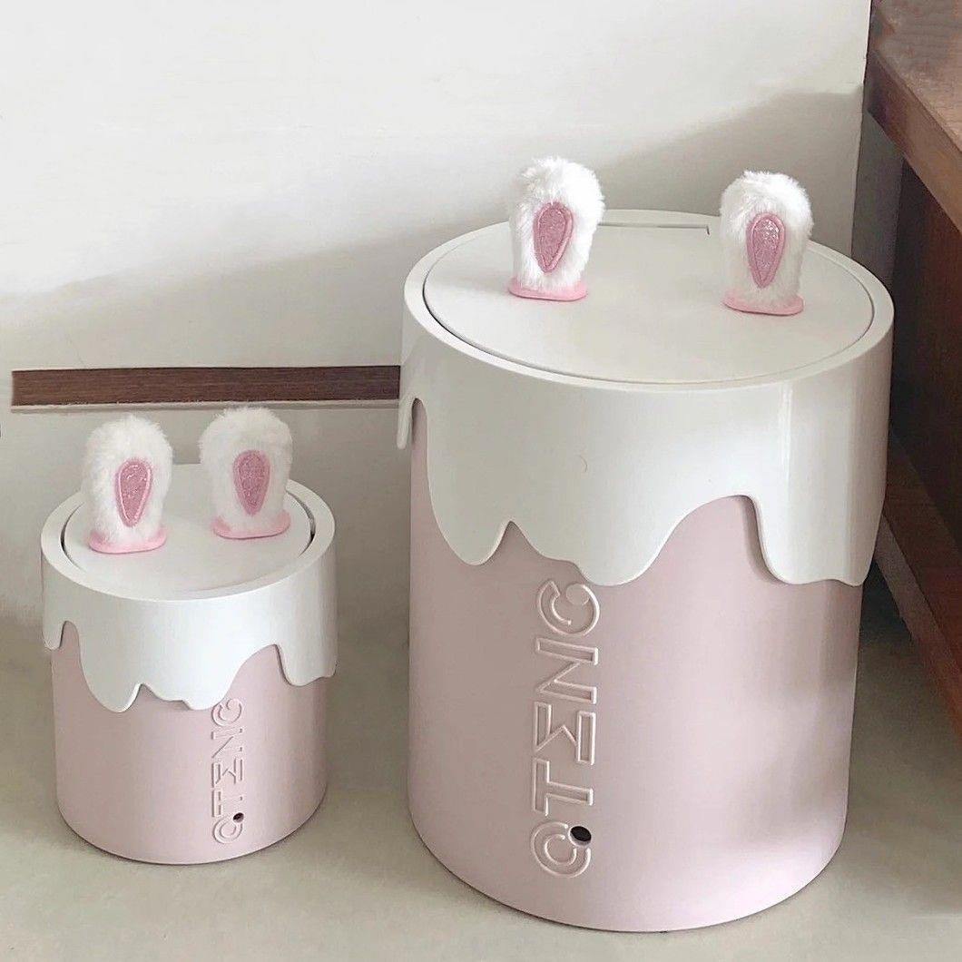 Ice Cream Rabbit Ears Bowknot Trash Can