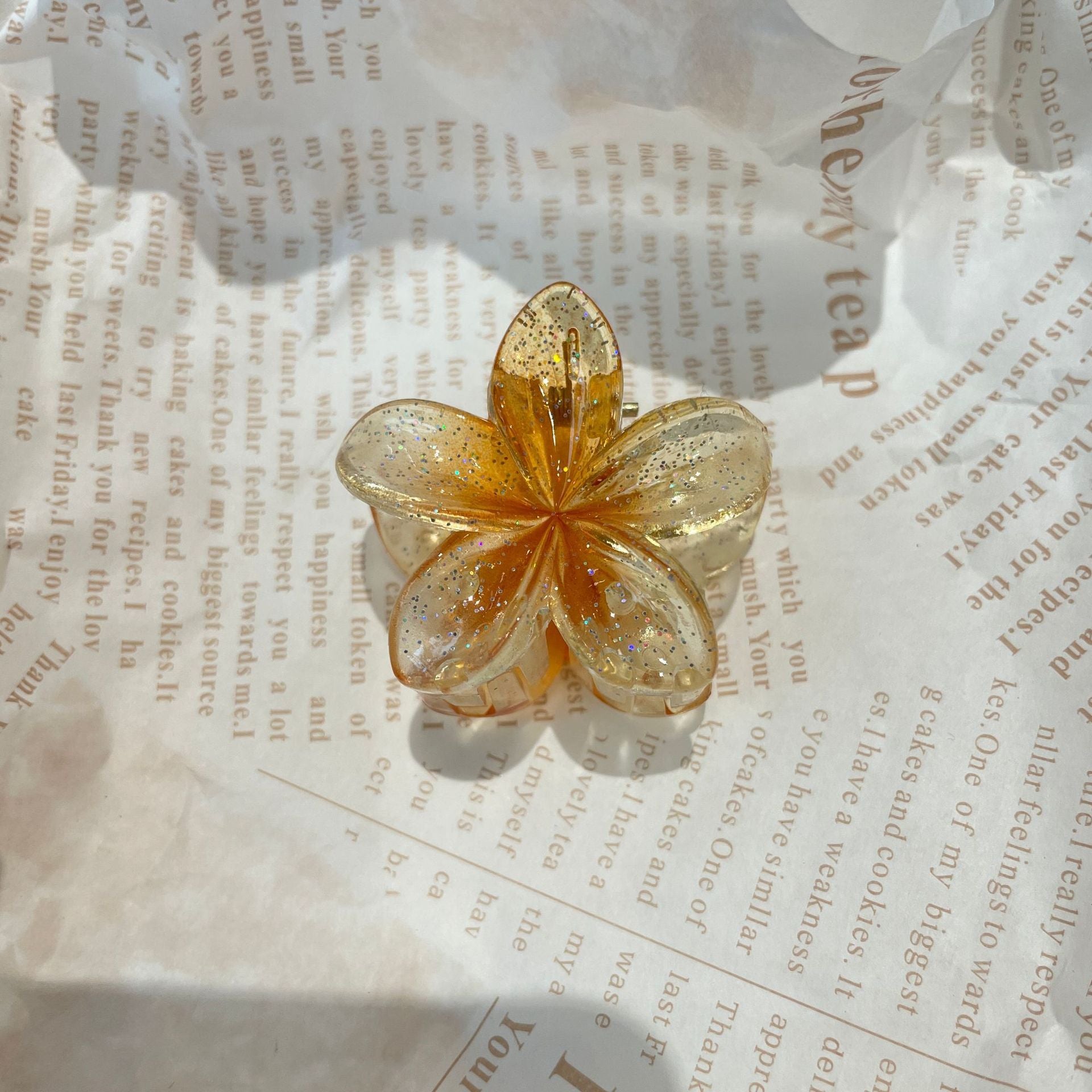 4CM Plumeria Rubra Grip Flower Barrettes Female