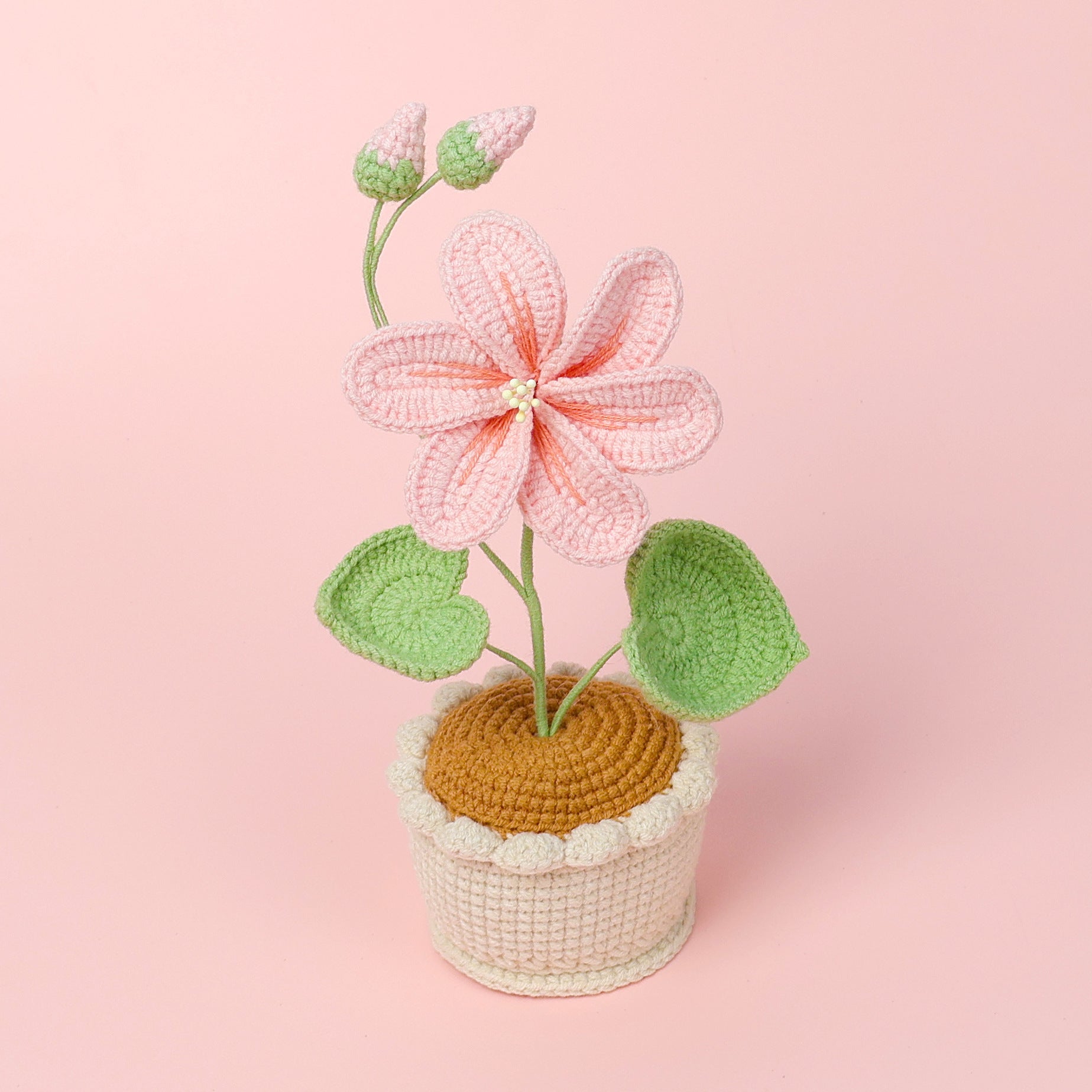 Finished Handmade Wool Woven Home Decoration Tulip Potted Plant