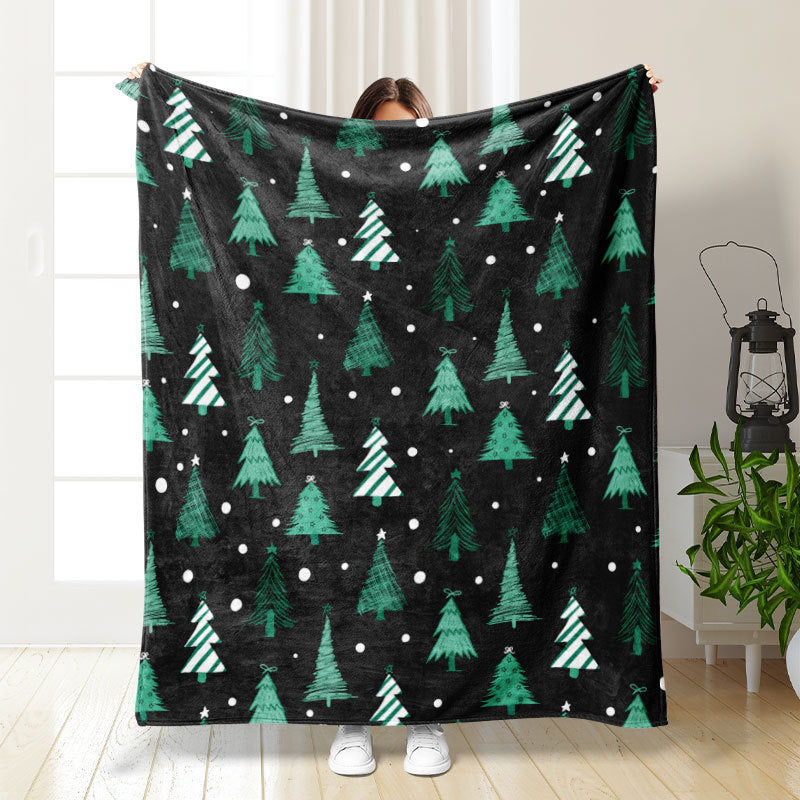 Christmas Thickening Print Flannel Blanket