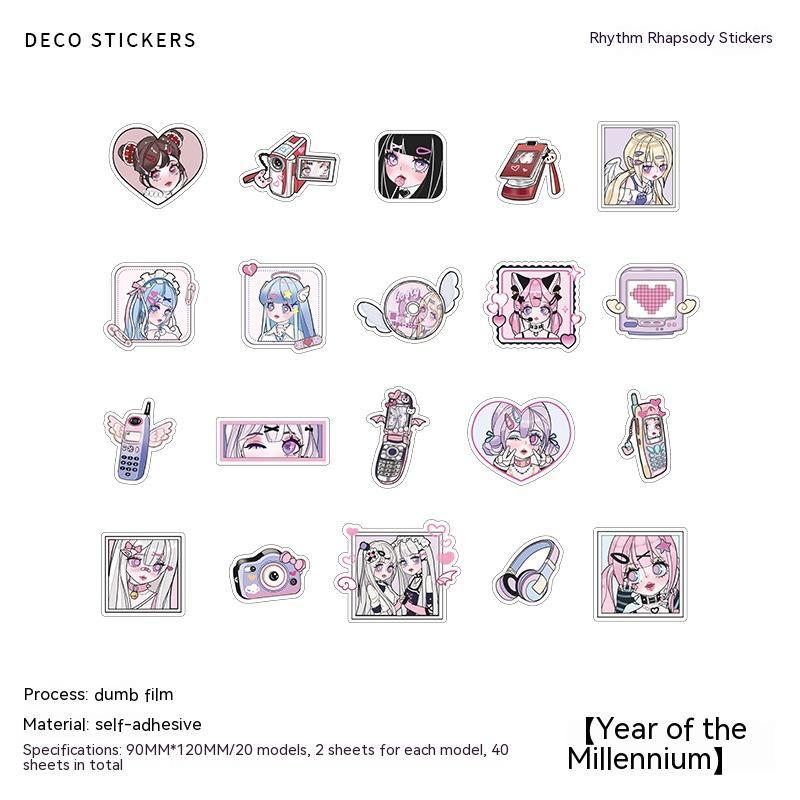 Cute Girl Anime Journal Material Stickers