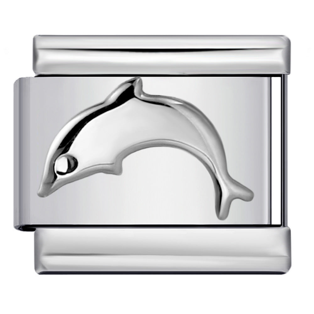 DIY Italian Module Bracelet Titanium Steel Gold Plated