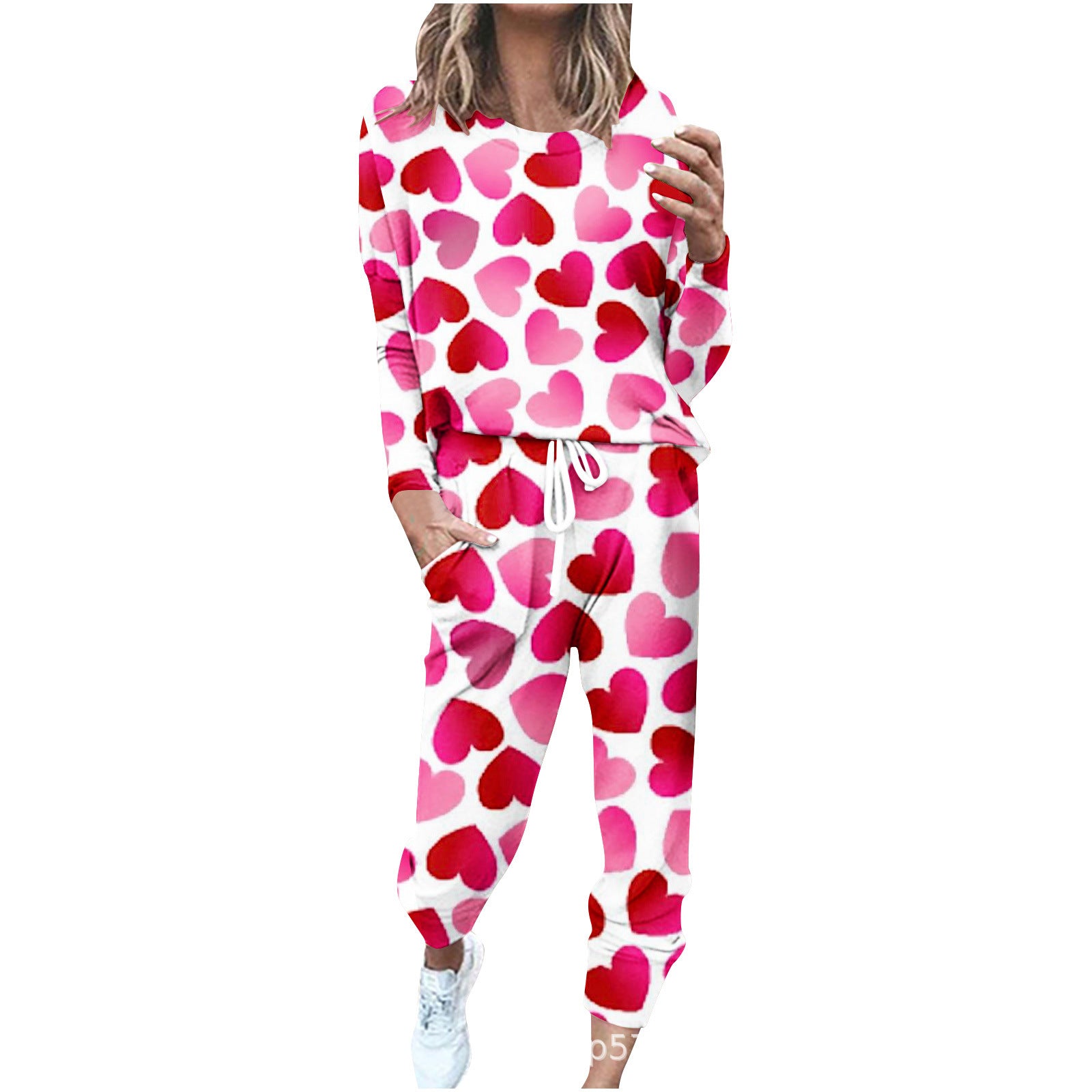 Women's Plus Size Sports Loose-fitting Solid Color Long Sleeves Leisure Suit