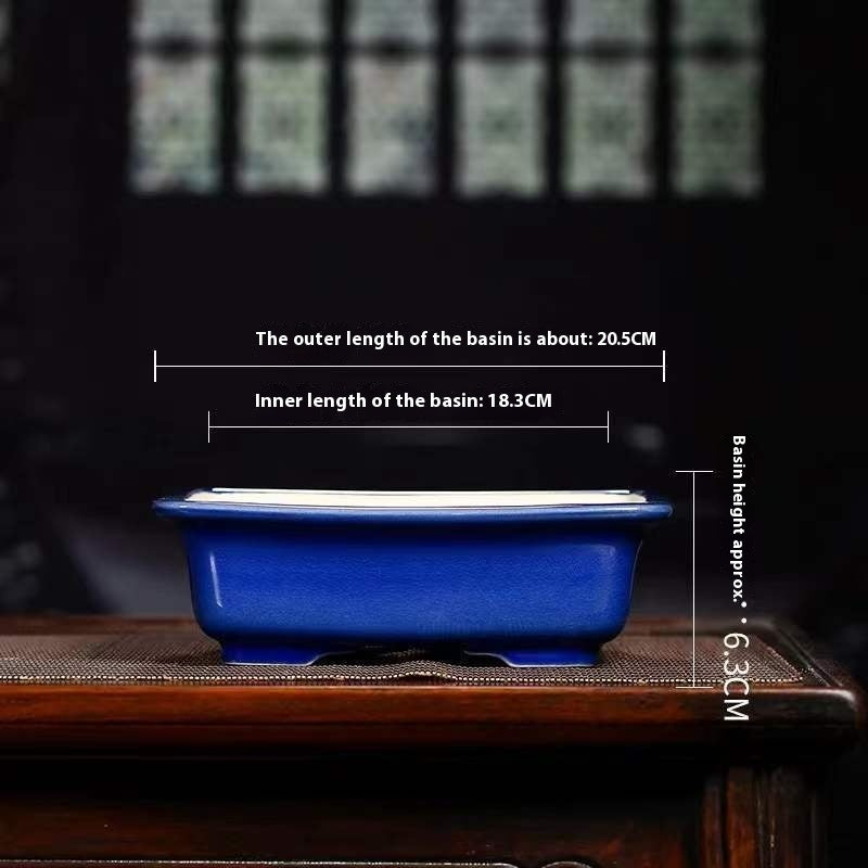 Purple Sand Flowerpot Ceramic Rectangular Bonsai