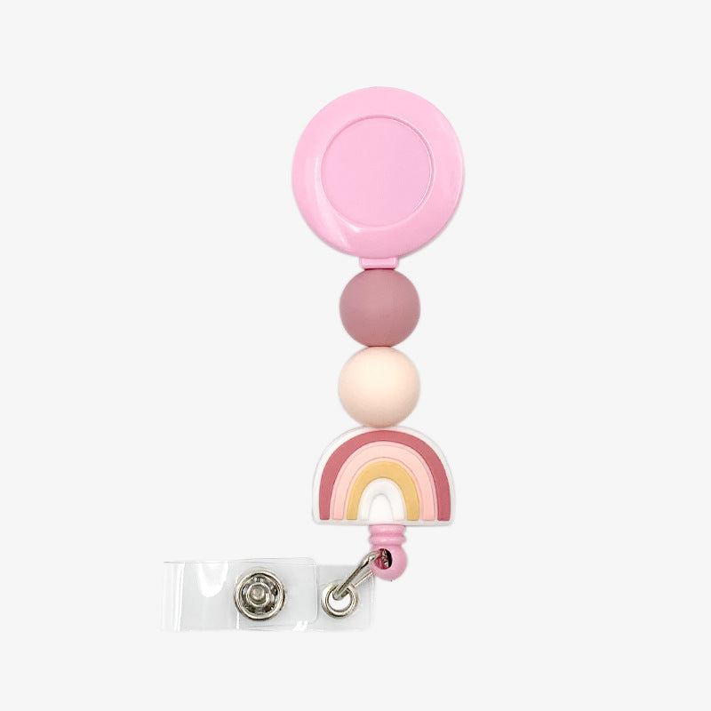 Badge Student ID Card Badge Silicone Bead Keychain