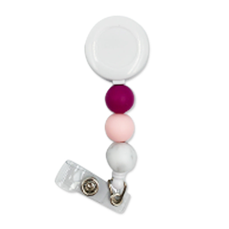 Badge Student ID Card Badge Silicone Bead Keychain