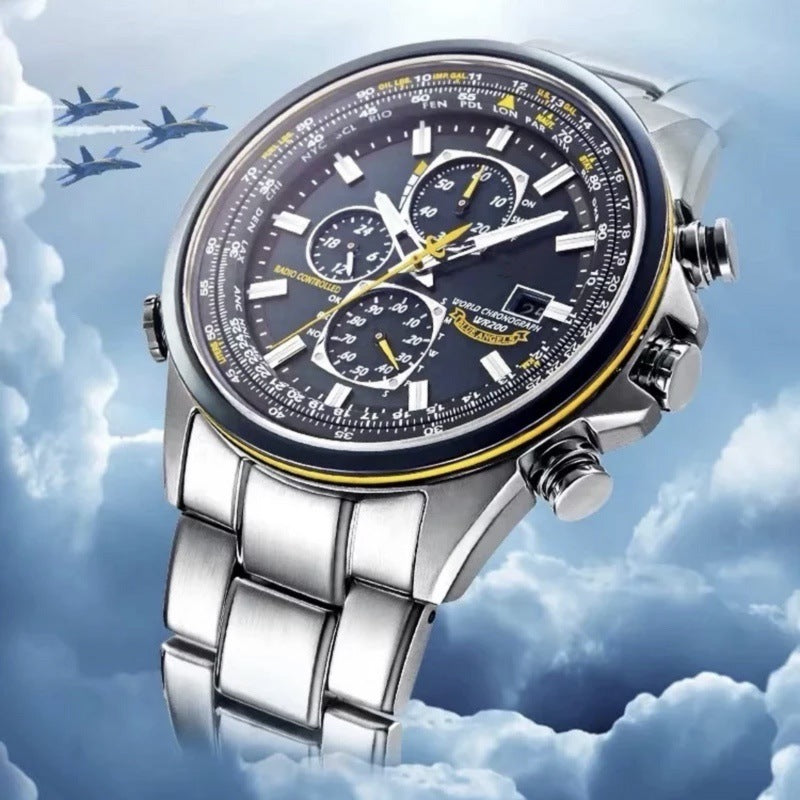 Cross-border Men's Casual Watch Six-Needle Steel Belt Tape Hot Sale