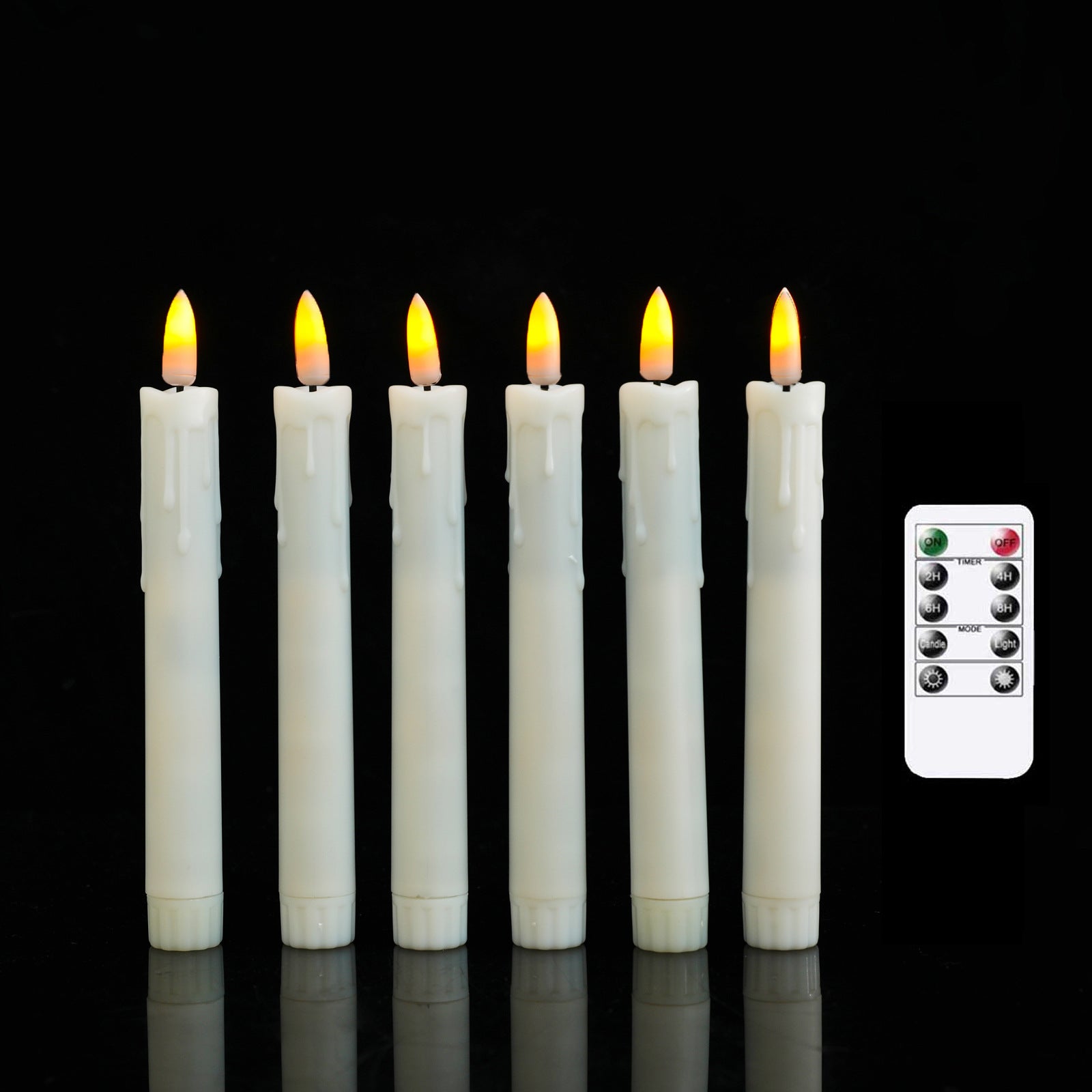 255cm10 Inch Bullet 10 Key Remote Control Wave Mouth Electronic Candle Plastic Birthday Christmas Eve