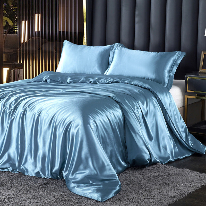 Solid Color Double-sided  Silk Quilt Cover Ice Silk Bed Sheet