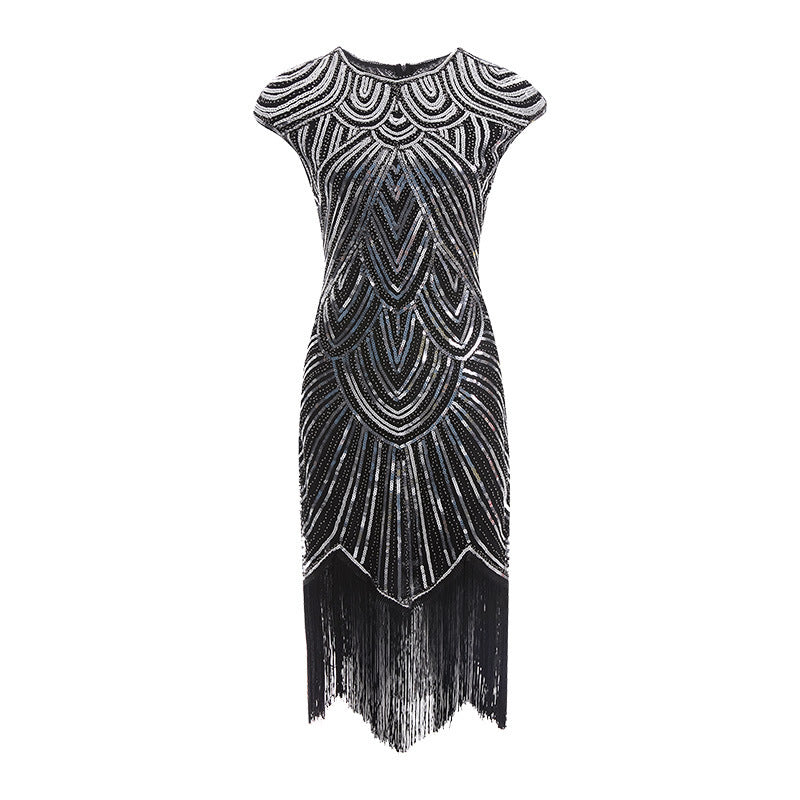 New Women's Vintage Sequin Fringe Dress Beading