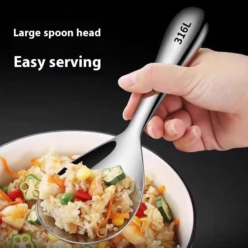 Stainless Steel Meal Spoon Long Handle Large Household