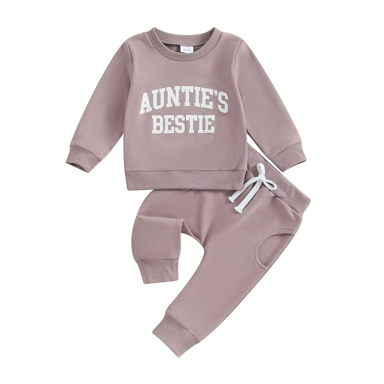 Girls Fashion Simple Letter Print Sweatshirt Suit