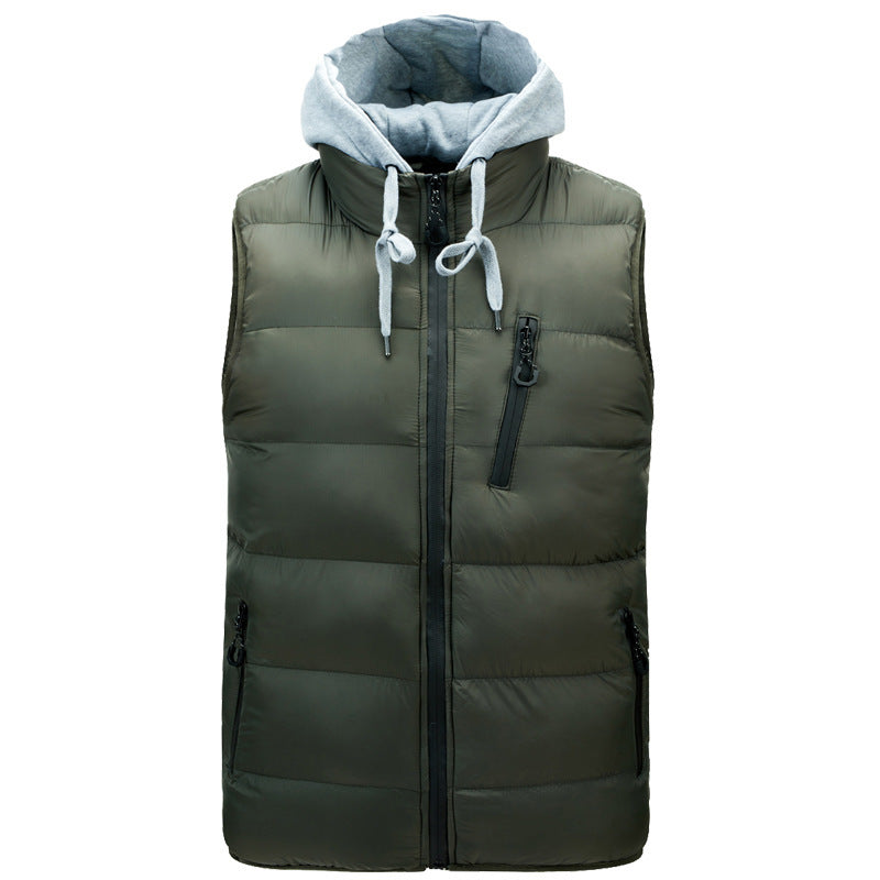 Amazon New Men's Hooded Vest Autumn Cotton Vest