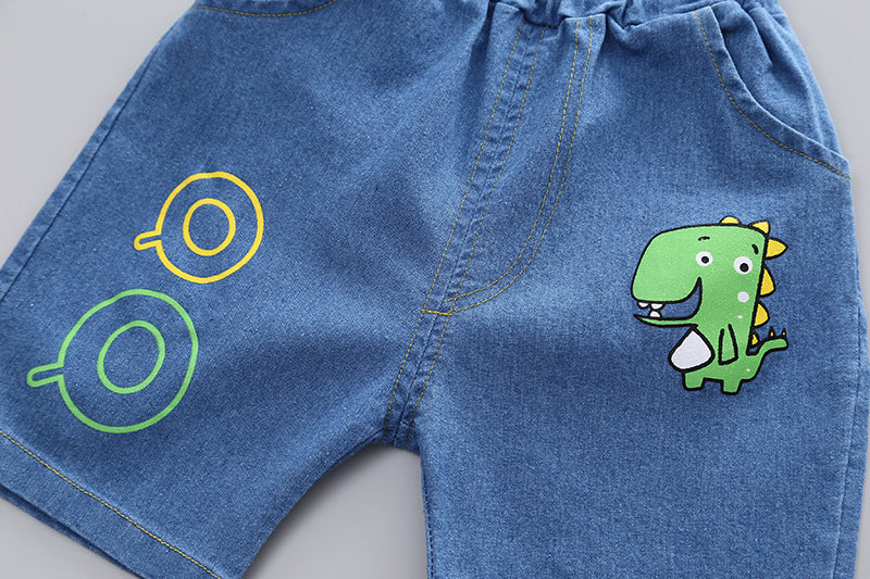 Boys' Short-sleeved Cartoon Casual Suit