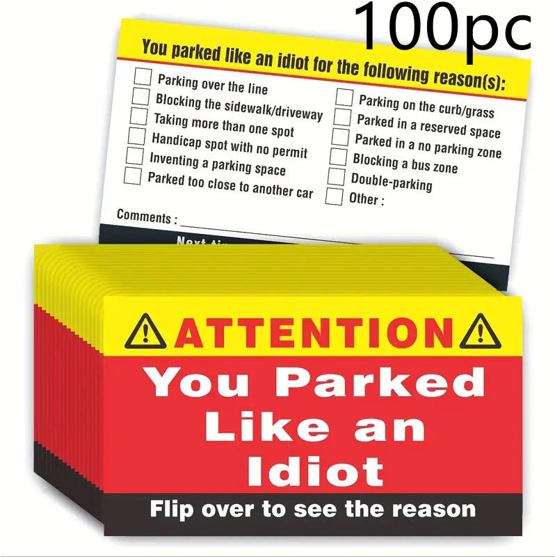 50 Bad Parking Card You Stop There Like An Idiot