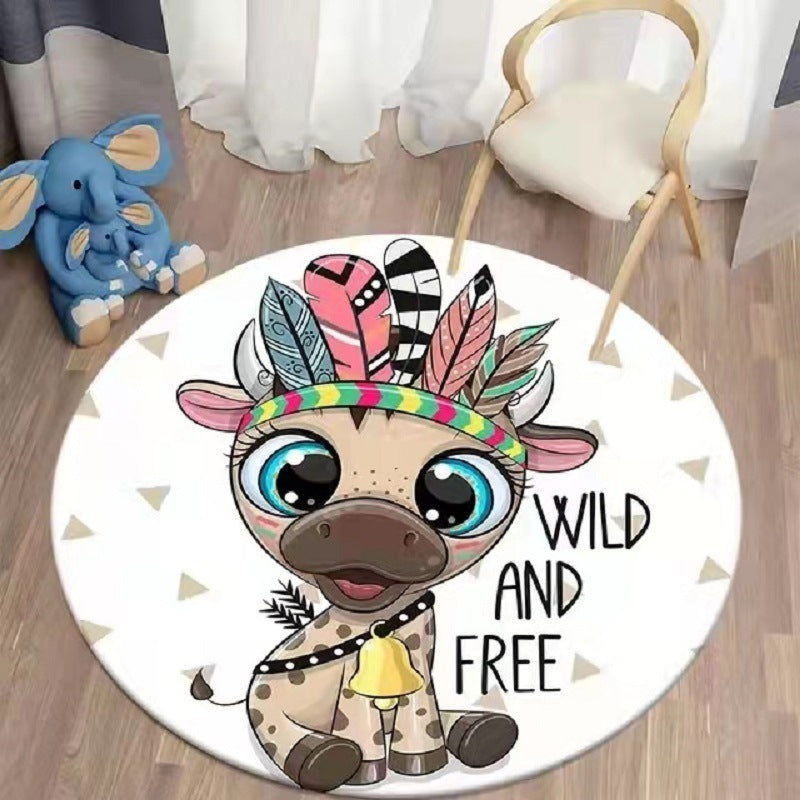 Printed Coffee Table Hanging Basket Cartoon Carpet Living Room Cloakroom Bedside Blanket